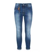 Blå Slim Fit Bomull Jeans