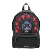 Jaguar Flower Print Nylon Backpack