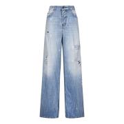 Traveller Loose Fit Distressed Blue Jeans