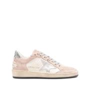 Rosa Semsket Stjerne Patch Sneakers