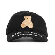 Brodert Bear Cap Svart Brun