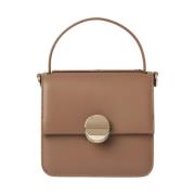 Beige Skinn Crossbody Veske