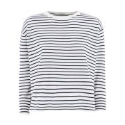 Stripete Bomull Crewneck Genser