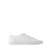 Hvite Lave Skinn Sneakers