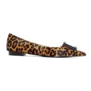 Leopard Ponyhair Ballettsko Krystallspenne