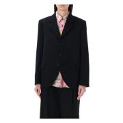 Svart Blomster Ruffle Blazer Jakke