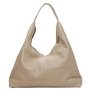 Kvinners Sand Beige Hobo Veske laget av Premium Italiensk Lær Er001154...