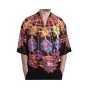 Multicolor Luminarie Print Cotton Polo Shirt