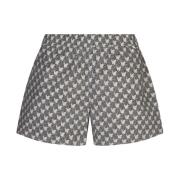 Hvite Løstsittende Poplin Shorts