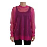 Myk Fuchsia Crewneck Pullover Sweater