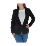 Svart Hook Button Blazer