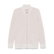 Ivory Ribbestrikket Cardigan Genser