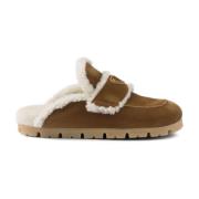 Shearling Trim Slip-On Flate Sko