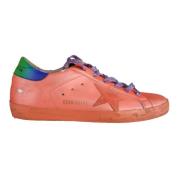 Oransje Glitter Sneakers med Suede Stjerne