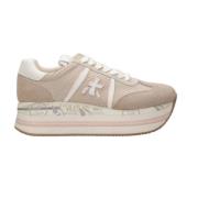 Python-effekt Lær Sneakers Beige