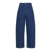 Indigo Blue Denim Wide Leg Jeans