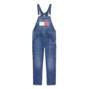 90-talls Stil Denim Overalls Kjole