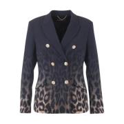 Stilig Leopardmønster Blazer Jakke