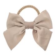 Satin BOW Hair TIE Taupe