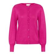 Festival Fuchsia Cardigan med Puff-ermer