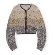 Chunky Marled Handknit Crop Cardigan