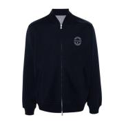 Navy Blue Zip Sweatshirt Jersey Style