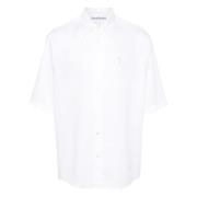 Hvit Stripete Button-Up Skjorte