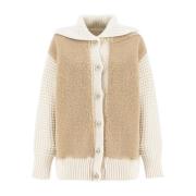 Ruffled Shearling Aviator Jacket