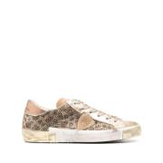 Brune Sneakers med Gull Dyremotiv