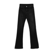 Svart Flared Denim Jeans