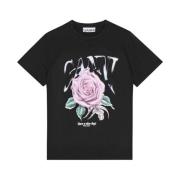 Svart Basic Jersey Rose Relaxed T-skjorte