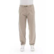 Trend Beige Bomull Jeans Pant