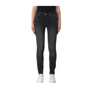 Svart Denim Jeans Divine Bottom Up