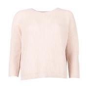 Ivory Mohair Crewneck Sweater Corncob Stitch