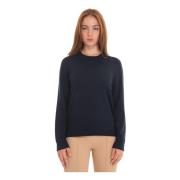 Ribbet Rundhals-Pullover