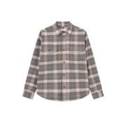 Rutete Flanell Overshirt med Lommer