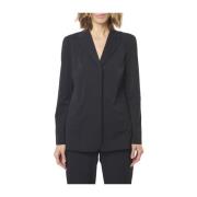 Svart Jersey Blazer med Laser-Cut Kanter