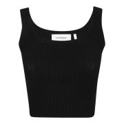 Crop Top i Stretch Viskose Strikk