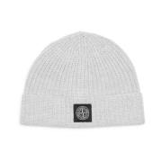 Grå Melange Ull Beanie Lue