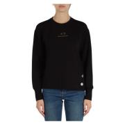 Logo Print Viskoseblandings Sweatshirt