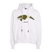 Hvit Krokodille Hoodie