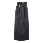 Midi Paper Waist Skirt