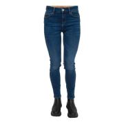 Perfekt Ideell Skinny Jeans Blå Denim