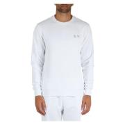 Brodert crewneck sweatshirt med ribbekanter