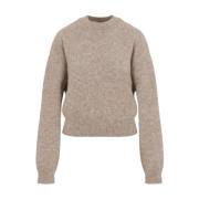 Beige Strikket Pullover Genser