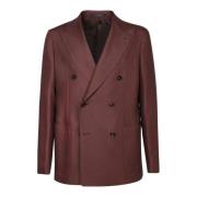 Bordeaux Lin Dobbeltspent Blazer