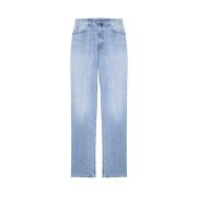 Lys Blå Denim Vanlige Jeans