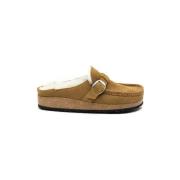 Pels Big Buckle Mokkasin Sandaler