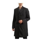 Lang Svart Vanntett Trenchcoat