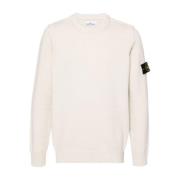 Hvit Crew-neck Lambswool Sweater